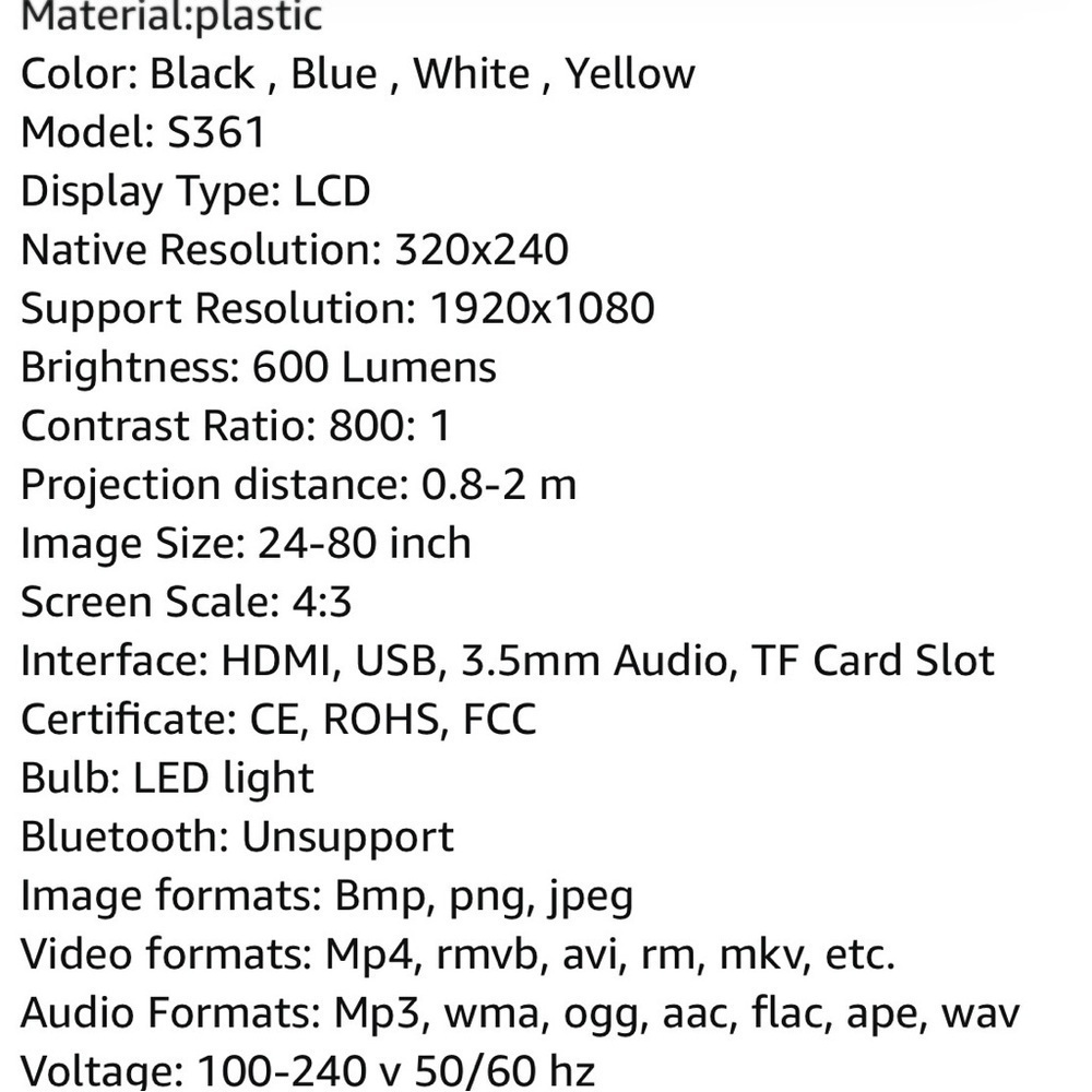 Mini portable LED/LCD projector 1080 P Brand new in box with everything - Picture 15 of 16